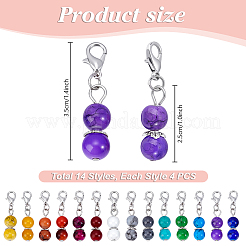 56шт. 14-х стилевые стеклянные подвесные украшения HJEW-PH02124