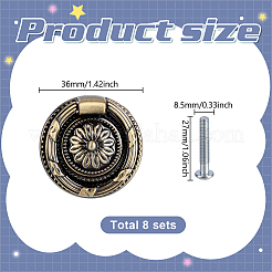 Maniglia per cassetto in lega di zinco a forma di fiore&nbsp;FIND-WH0366-397AB-02