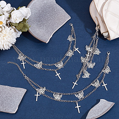 Сплав украшения для обуви двойная цепь AJEW-WH20048-20P