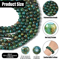 3 прядь стеклянных бусин&nbsp;DGLA-YW0001-55A