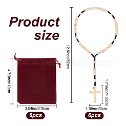 6 шт. деревянный крест подвесной декор HJEW-AR0001-13