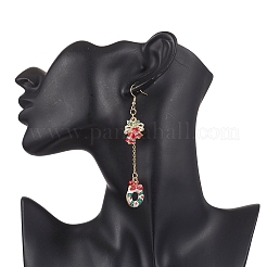 5 пара 5 стильных серег-подвесок из сплава и эмали с рождественской тематикой EJEW-JE06563