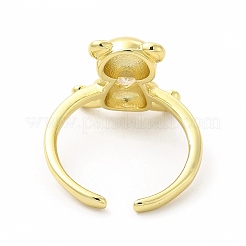 Стеклянный медвежонок с кольцом-манжетой в форме сердца KK-A180-39G