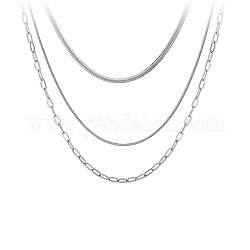 Titanstahlketten dreilagige Halsketten, Edelstahl Farbe, 16.34 Zoll (41.5 cm)