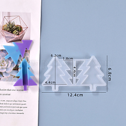 Christmas Tree Straw Topper Silicone Molds Decoration, Straw Attachments Epoxy Resin Casting Molds, For DIY Craft Making Supplies, White, 69x124x1mm, Inner Size: 45~63.5x17~45mm