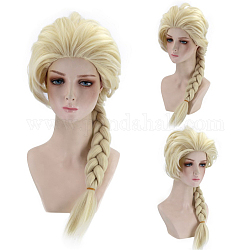 Princesa pelucas de fiesta cosplay rubia larga, para los niños, sintético, Fibra resistente a altas temperaturas, 26 pulgada (65 cm)