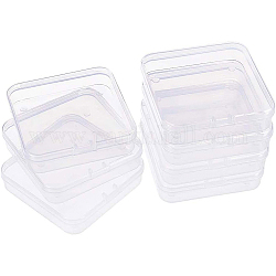 Benecreat 14パックの正方形の透明なプラスチックビーズ収納容器ボックスケース、小物用の跳ね上げ式の蓋付き  丸薬  ハーブ  小さなビーズ  宝石のパーツ（7.2 x 7.2 x 1.7cm）