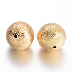 Perles rondes en laiton texturées, or, 20mm, Trou: 2mm