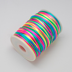 Cordons en cordon en polyester, colorées, 2mm, environ 90 yards / rouleau
