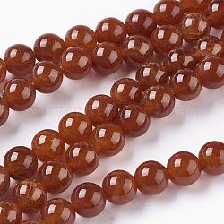 Chapelets de perles en agate naturelle craquelée, chauffée et teints, ronde, rouge, 8mm, Trou: 1mm, Environ 48 pcs/chapelet, 15.4 pouce (39 cm)