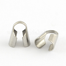Stainless Steel Bead Tips, Stainless Steel Color, 12.5x7mm