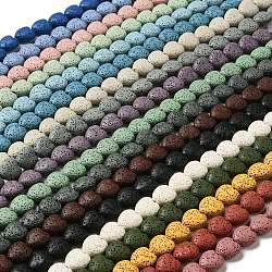 Natural Lava Rock Beads Strands, Dyed, Heart, Mixed Color, 14x13~13.5x7mm, Hole: 1.2mm, about 30pcs/strand, 16.14''(41~14.5cm)