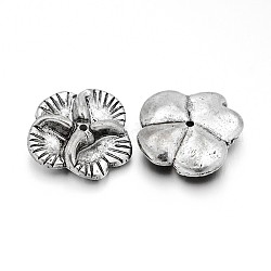 Perle di plastica ccb fiore, argento antico, 20x6mm, Foro: 1 mm