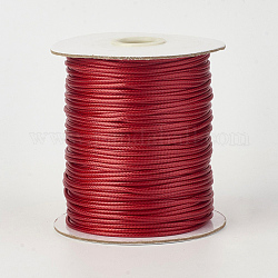 Eco-Friendly Korean Waxed Polyester Cord, Dark Red, 1.5mm, about 169.51~174.98 Yards(155~160m)/Roll