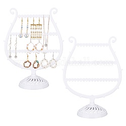 3-Tier PP Plastic Earring Display Stands, Tabletop Dangle Earring Organizer Holder, Wine Glass Shape, White, Finished Product: 10.5x20.7x27cm, about 2pcs/set