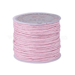 Cordón de algodón encerado, rosa, 1mm, alrededor de 27.34 yarda (25 m) / rollo