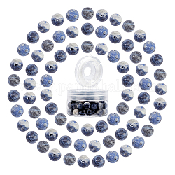 DIY Stretch Armbänder machen Kits, Dazu gehören runde Perlen aus natürlichem Sodalith, Elastische Kordel Kristallschnur Kristall Faden, Perlen: 10~10.5 mm, Bohrung: 1~1.2 mm, 100 Stück