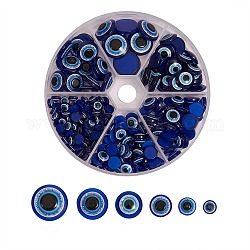Ojo de resina artesanal, accesorios para hacer muñecas, plano y redondo, azul, 6x3mm