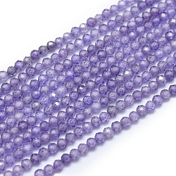 Perles de zircon cubique, facette, ronde, bleu ardoise moyen, 2mm, Trou: 0.5mm, Environ 169 pcs/chapelet, 15.7 pouce (40 cm)