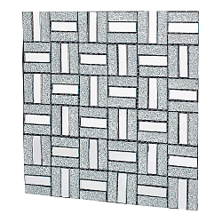 Phパンダホール長方形クラフトミラータイル  11.8x12.2 インチ自己粘着壁紙タイルガラスミラータイルモザイクはがして貼るバックスプラッシュ diy クラフト家の装飾リビングルームベッドルームバスルームシャワー
