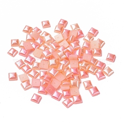 Cabochon in abs con imitazione plastica, quadrato, roso, 6x6x2mm, circa 5000pcs/scatola