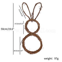 Easter Bunny Wreath for Home Decor, Hanging Decoration, Rabbit, Sienna, 500mm
