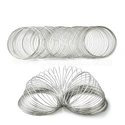Stahldraht-Speicher, Runde, für die Herstellung von Wickelarmbändern für Halsketten, Edelstahl Farbe, 22 Gauge, 0.6 mm, 60 mm Innen Durchmesser
