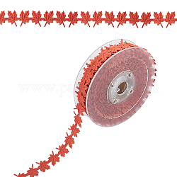 Herbstthema Polyesterband, zum Verpacken von Geschenken, Blumenschleifen basteln Dekoration, Ahornblatt, orange rot, 3/4 Zoll (20 mm), etwa 15yard / Rolle (13.72 m / Rolle)