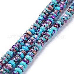 Kunsttürkisfarbenen Perlen Stränge, gefärbt, Rondell, lila, 8x5 mm, Bohrung: 0.7 mm, ca. 80~84 Stk. / Strang, 15.94~16.14 Zoll (40.5~41 cm)