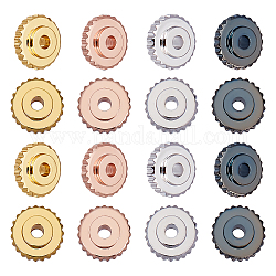 Superrisultati 80pz perline distanziatrici in ottone di 4 colori, rotondo e piatto, colore misto, 6x2mm, Foro: 1 mm, 20 pz / colore