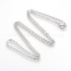 Латунные кабельные цепи ожерелья, платина, 23.6 дюйм (60 см)