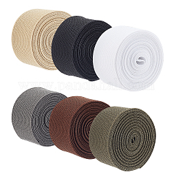 BENECREAT 12M 6 Colors Flat Polyester Elastic Band, Garment Accessories, Mixed Color, 30mm, 2m/color