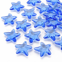 Abalorios de acrílico transparentes, estrella, azul, 28.5x29.5x7.5mm, agujero: 1.8 mm, aproximamente 189 unidades / 500 g
