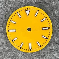 Lueur lumineuse dans le cadran de l'horloge en laiton sombre, plat rond, or, 29mm
