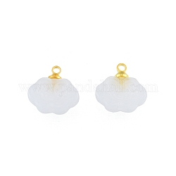 Colgantes de cristal, con fornituras de aleación de tono dorado, nube auspiciosa, whitesmoke, 13x13x5mm, agujero: 1.6 mm