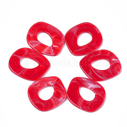 Acryl-Verknüpfung Ringe, Quick-Link-Anschlüsse, zur Herstellung von Schmuckketten, Nachahmung Edelstein-Stil, rot, 51.5x45x3.5 mm, Bohrung: 23x16 mm, etwa: 78 Stk. / 500 g