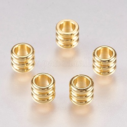201 Stainless Steel Beads, Column, Golden, 5x4.5mm, Hole: 3mm