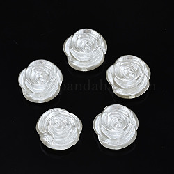 Perle di perle imitazione plastica abs, fiore, bianco crema, 17x16.5x8mm, Foro: 2 mm, circa 480pcs/500g