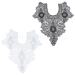 Cuello de encaje floral bordado gorgecraft, escote recortar ropa coser apliques borde, color mezclado, 560x480mm