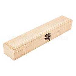 Коробка с откидной крышкой из бамбука и дерева, для хранения и украшений, прямоугольные, деревесиные, 34x5.7x4.7 см