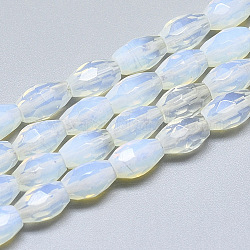 Perlas opalite hebras, facetados, oval, 8.5~9x6mm, agujero: 1 mm, aproximamente 22 pcs / cadena, 8.07 pulgada