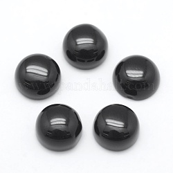 Natürlichen Obsidian cabochons, Flachrund, 8x3~4 mm