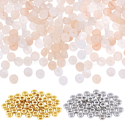 Nbeads perline fai da te creazione di gioielli kit di ricerca, compresi fili di perline heishi di avventurina rosa naturale, perline di distanziatore in ottone, di platino e d'oro, 267 pc / set