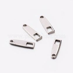 201 Stainless Steel Chain Tabs, Stainless Steel Color, 10.5x3mm, Hole: 1mm