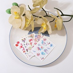 Nagelsticker mit Blumen, Zubehör für selbstklebende Nailart-Abziehbilder, für frauen mädchen diy maniküre design, Mischfarbe, 6.9x5 cm
