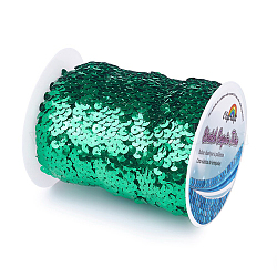 Olycraft 10m elastico con paillettes trim metallizzato elasticizzato con paillettes in tessuto a 3 file con paillette in nastro per abbellire l'abito e fascia per capelli - verde