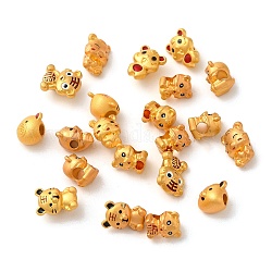 Perles en alliage de tigre superfindings, couleur mixte, 10.5~12mm, Trou: 9.5~13.5mm, 8~11 pcs / boîte