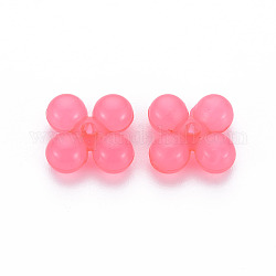 Perles en acrylique transparente, teinte, forme de dix, rose chaud, 13x13x5mm, Trou: 1.5mm, environ 1510 pcs/500 g
