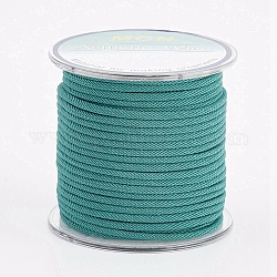 Corde in poliestere rotonde, corde di milano / corde intrecciate, con bobine casuali, verde mare chiaro, 2.5mm, circa 10.93 iarde (10 m)/rotolo