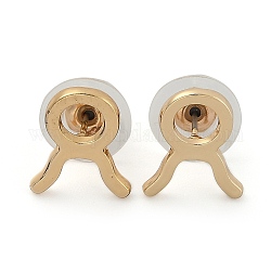 12 orecchini a bottone in lega di costellazione/segno zodiacale, con le noci orecchio, oro, Toro, 14x11x1.5mm, ago :0.6mm